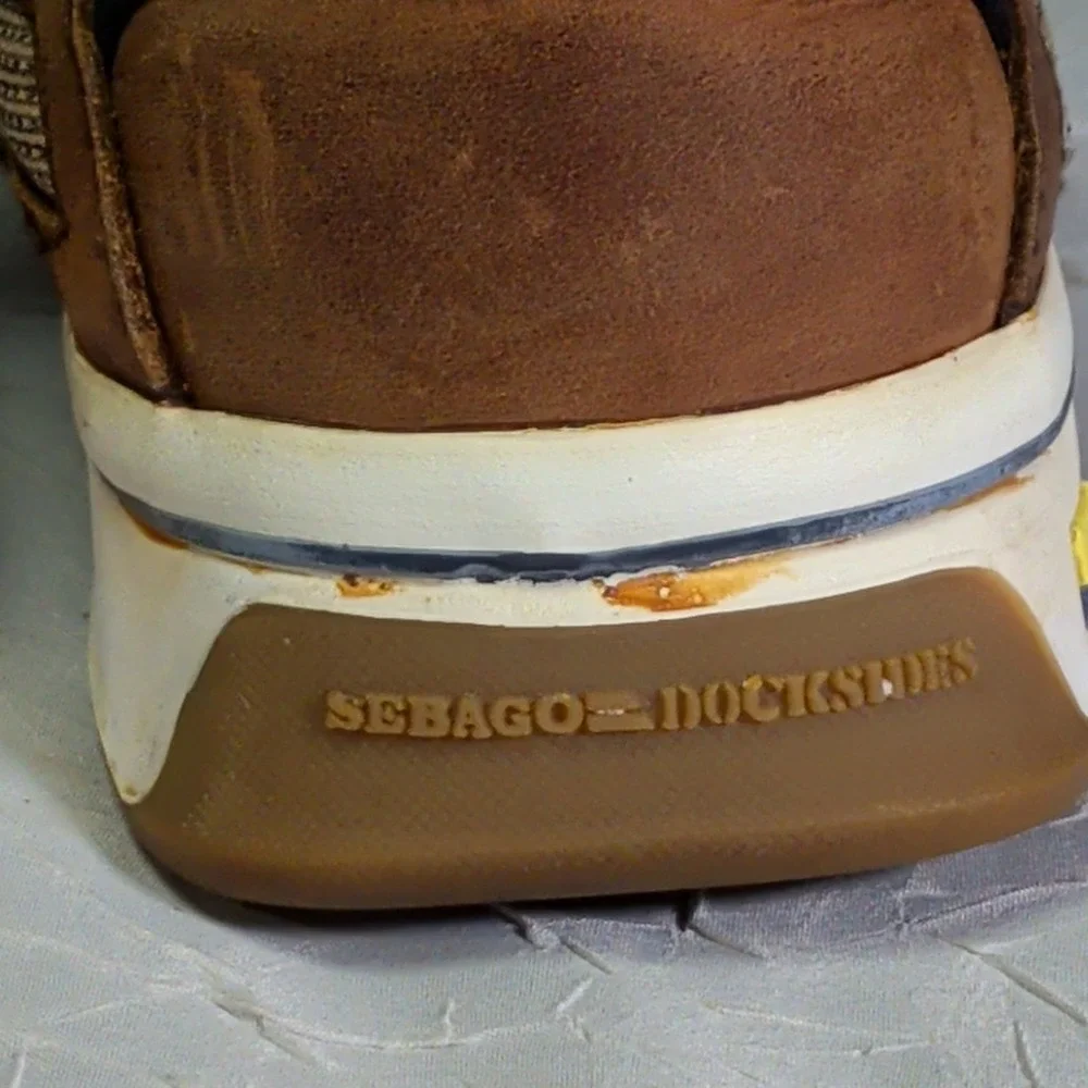 Sebago Clovehitch II Boat Shoes Mens Size 10M Brown Leather Lace Up Preppy